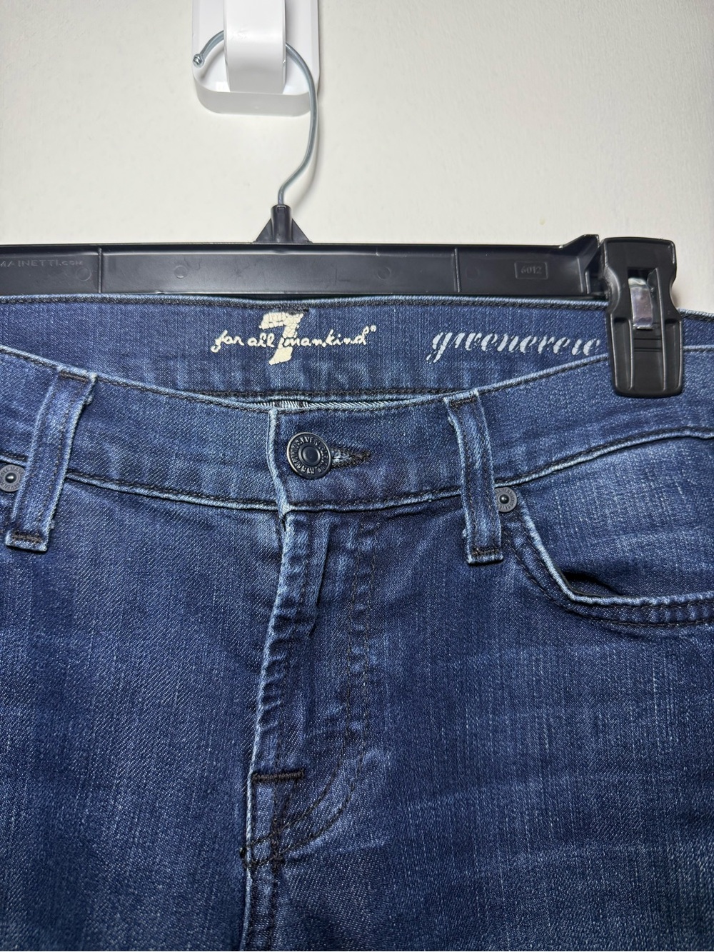 7 For All Mankind Women's Dark Wash Gwenevere Bead Embellishment Denim Jeans 26 - Picture 2 of 7